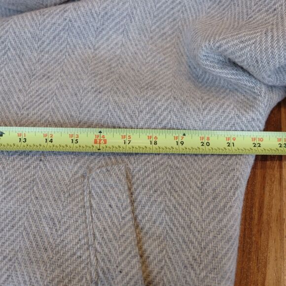 J. Crew Wool Blend Herringbone Cowl Neck Poncho Women Sz XXS OVERSIZED - Picture 11 of 13